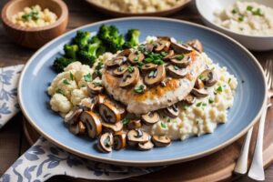 Creamy Mushroom Chicken with Cauliflower Mash