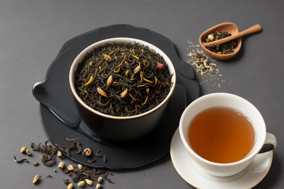 Black tea with cardamom and rose