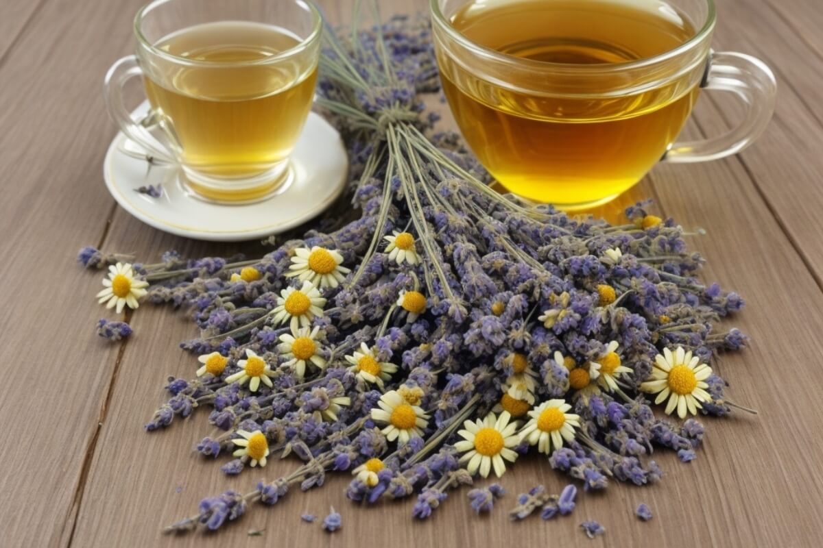 Chamomile tea with lavender and honey