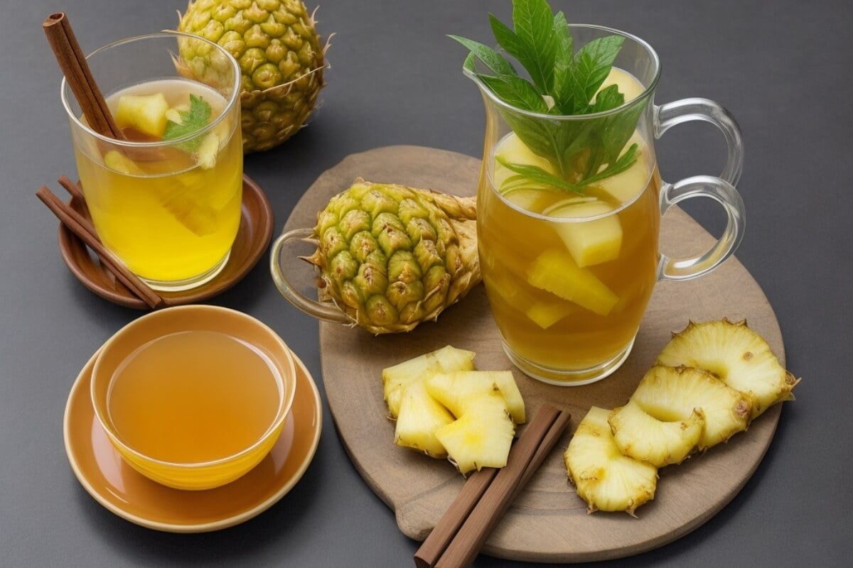 Ginger tea with pineapple