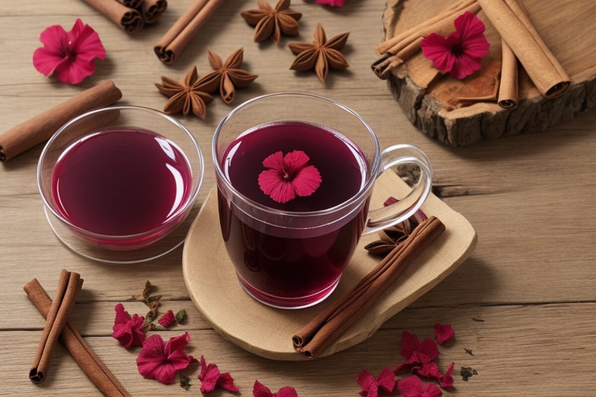 Hibiscus tea with cinnamon