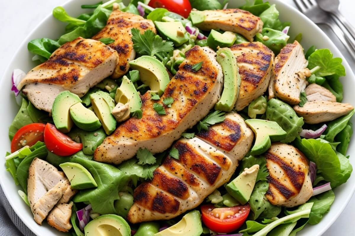 Keto chicken and avocado salad