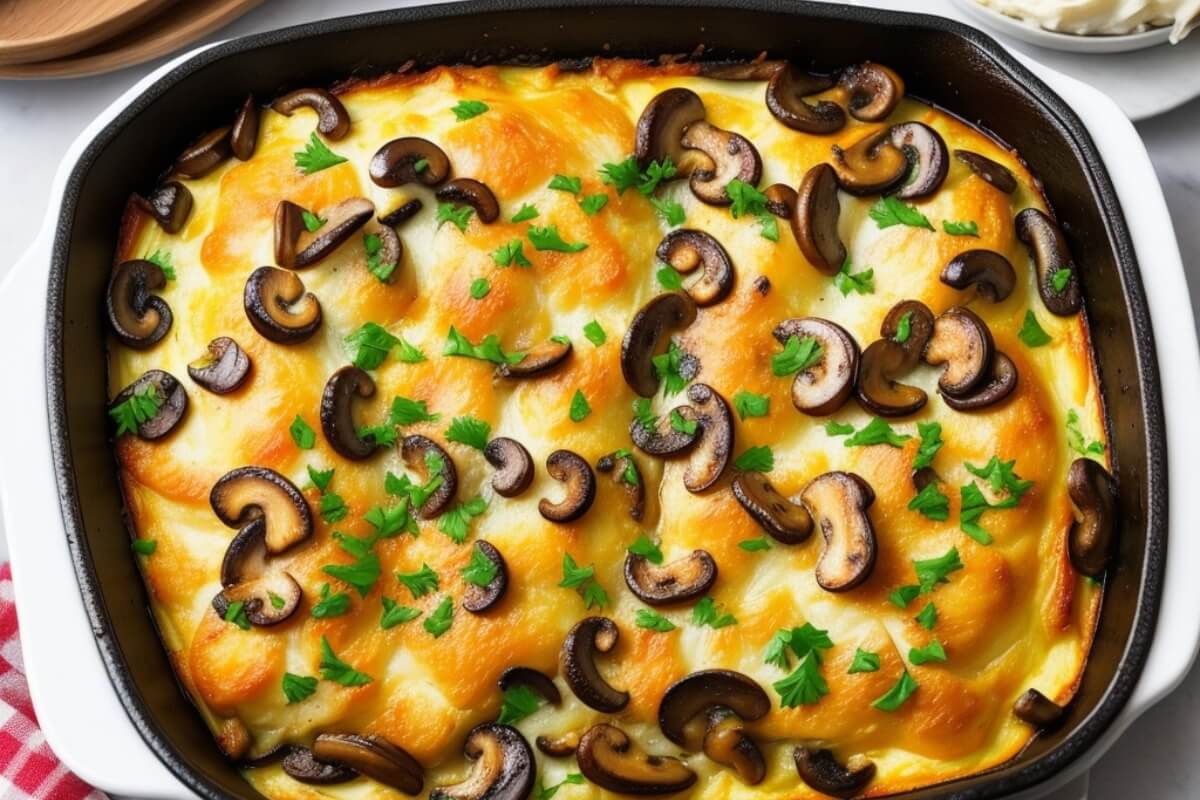 Keto chicken and mushroom casserole