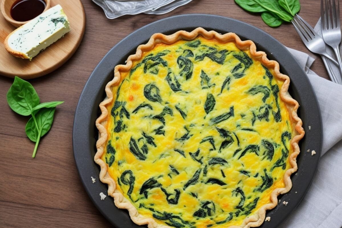 Keto spinach and cheese quiche