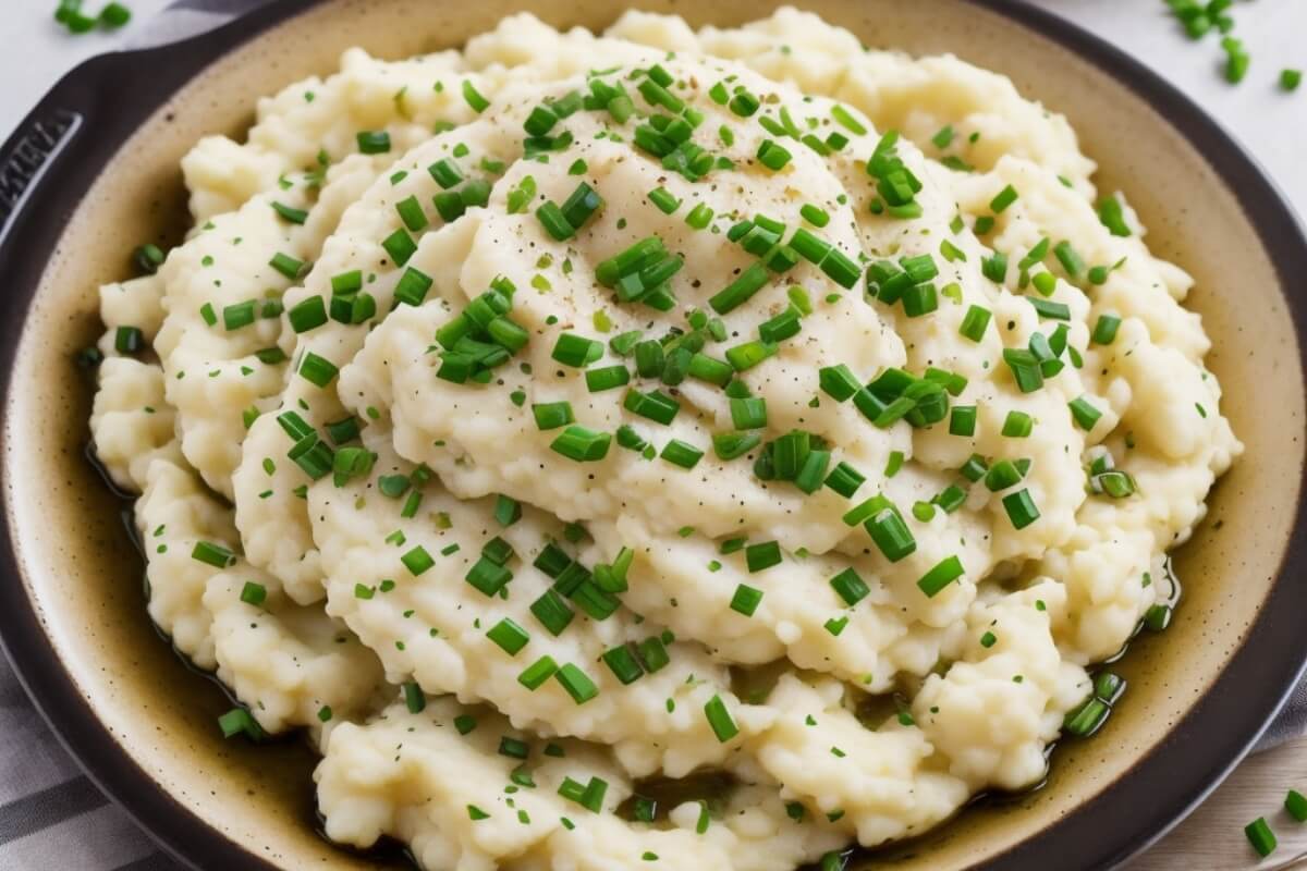 Mashed Cauliflower with Garlic and Chives