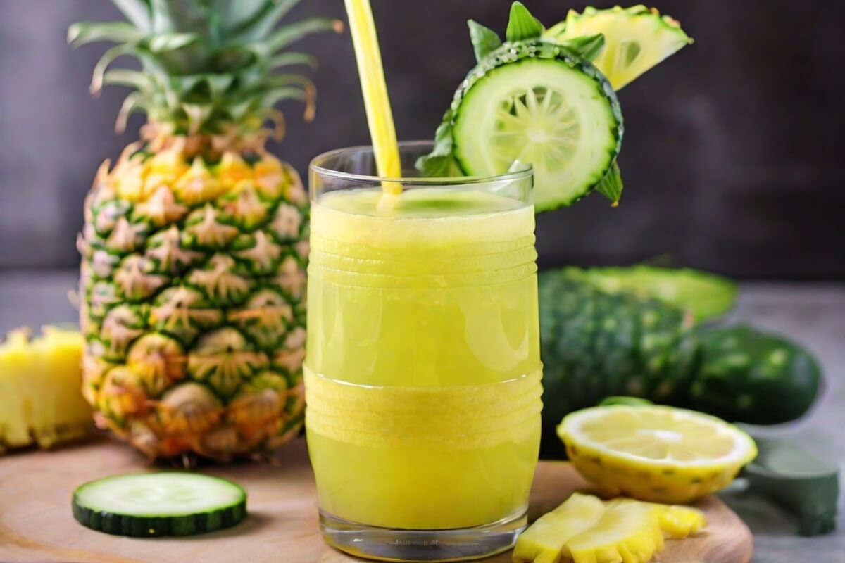 Pineapple Cucumber Ginger Lemon Weight Loss Juice