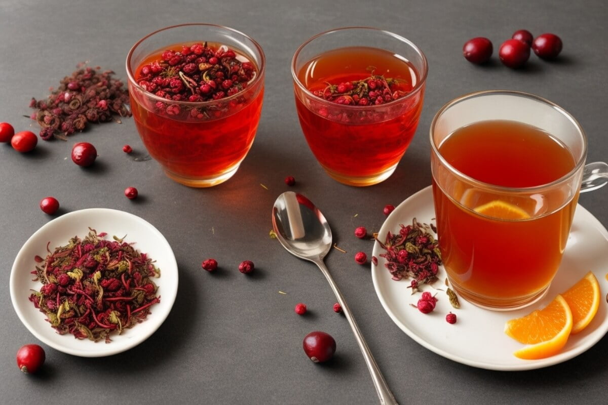 Rosehip tea with cranberry and orange