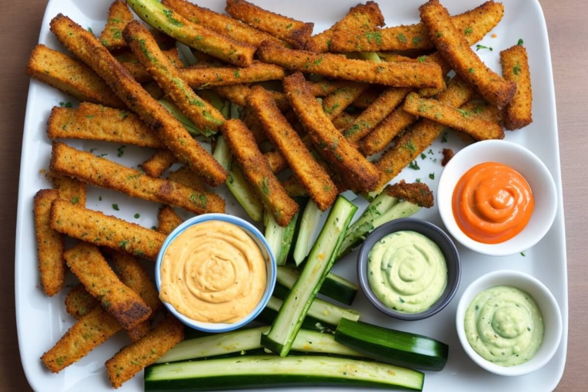 Zucchini Fries with Spicy Mayo Dip