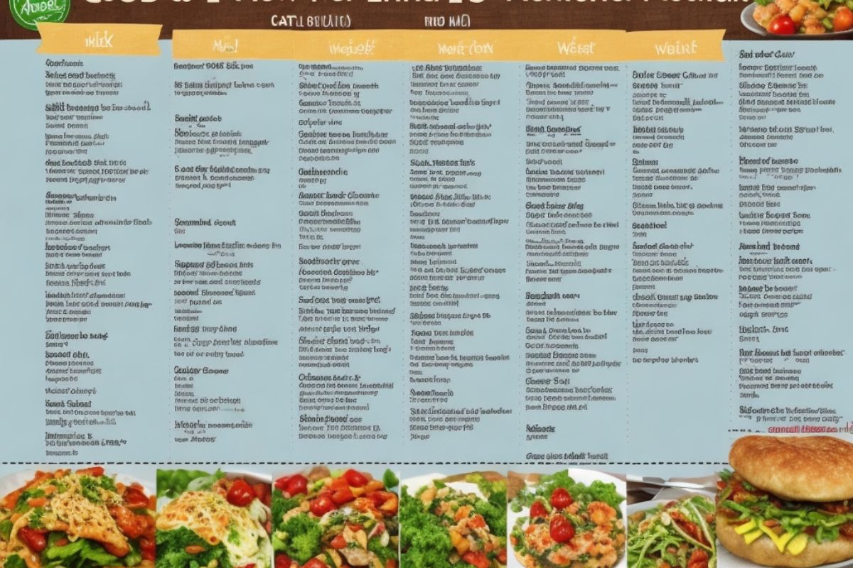 Sample low carb menu for a week