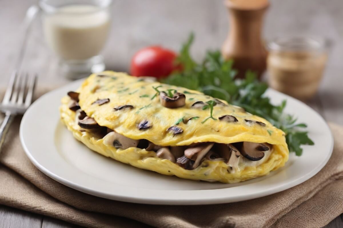 10. Omelet with Mushrooms and Cheese