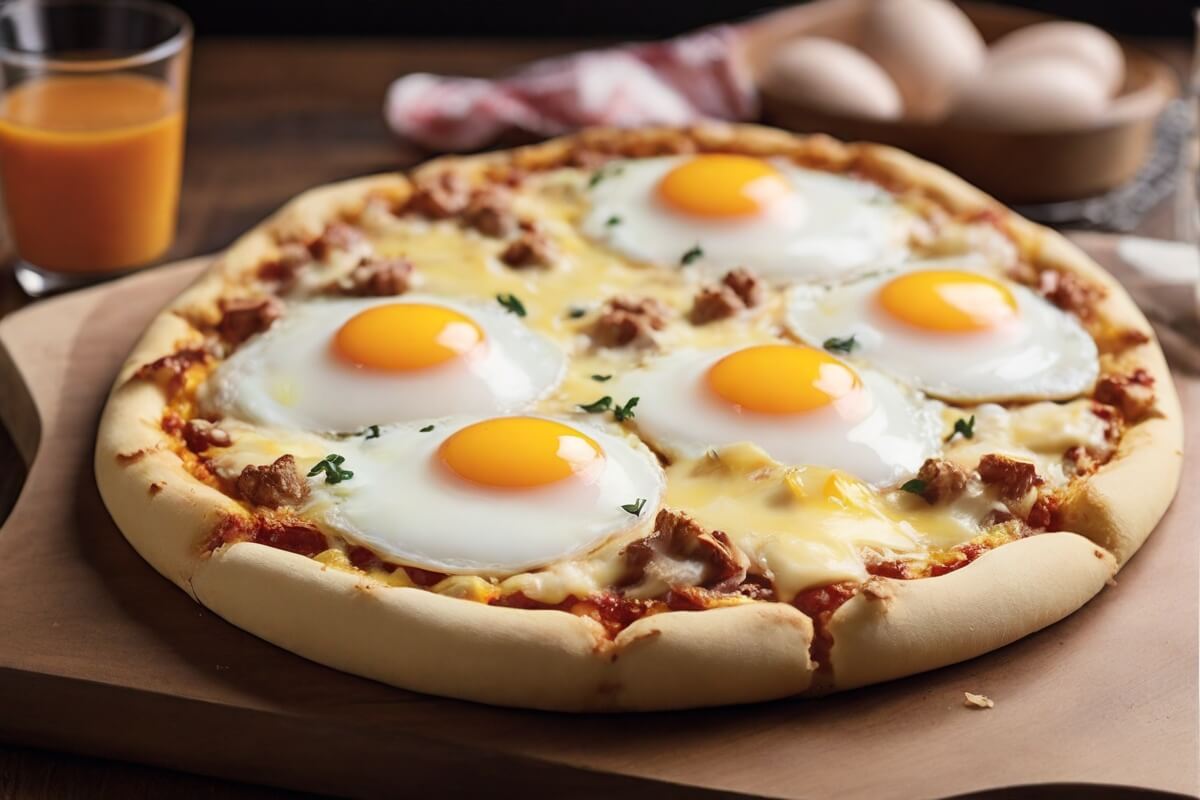 12. Breakfast Pizza with Egg and Cheese