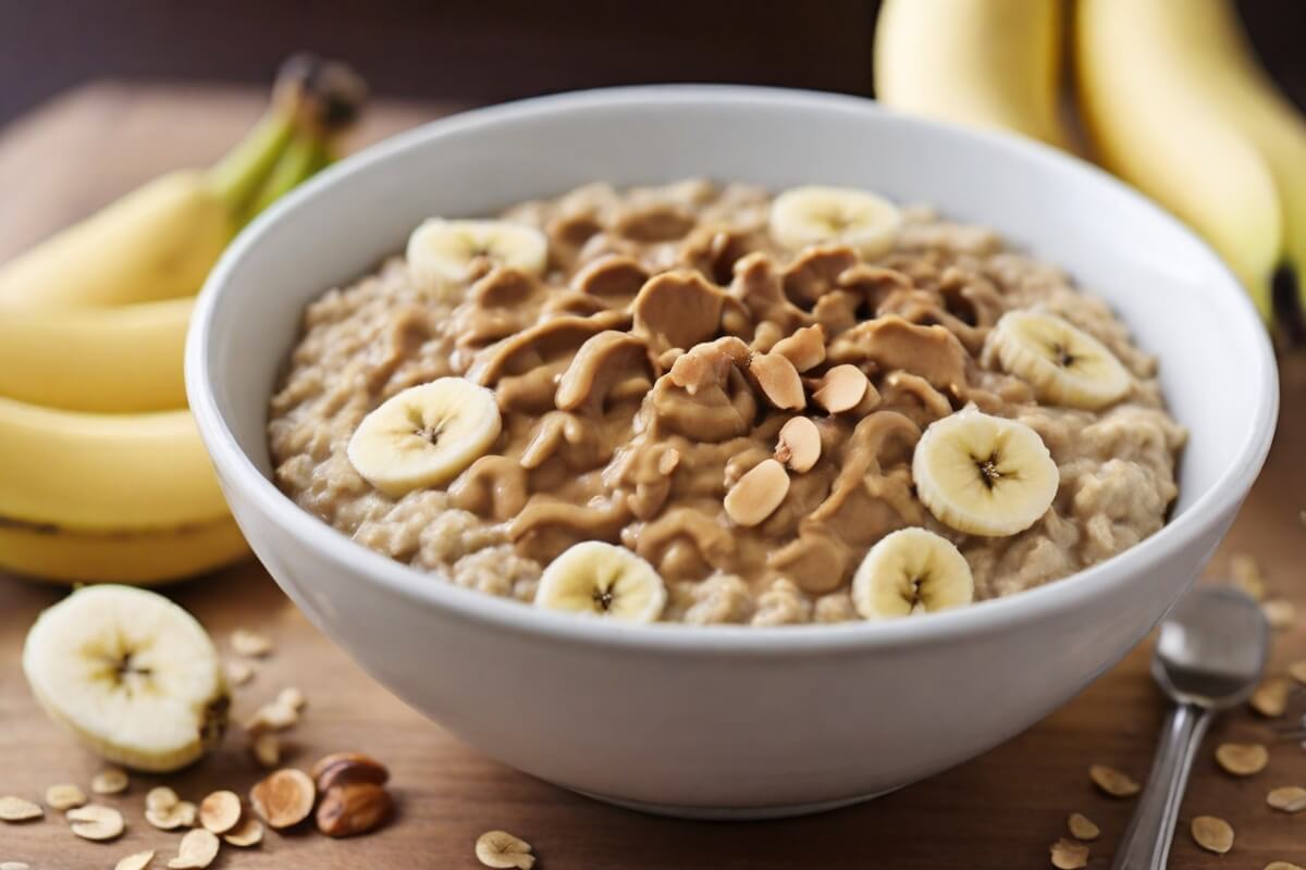 30. Breakfast Oatmeal with Peanut Butter and Banana