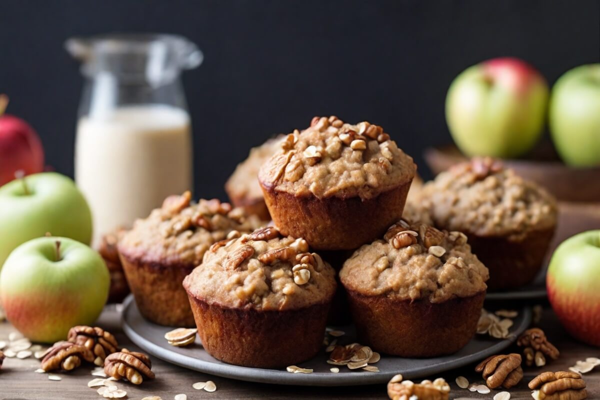 8. Apple Cinnamon Muffins with Oatmeal and Walnuts