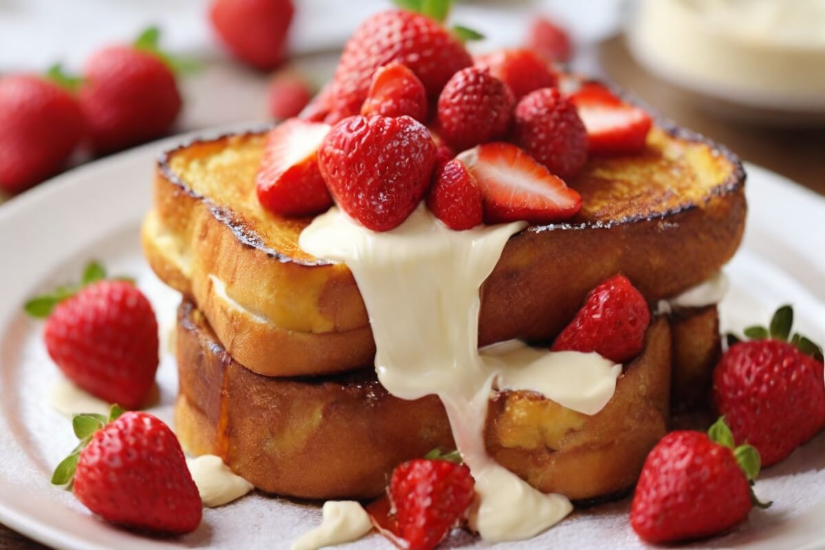 9. French Toast with Strawberries and Cream Cheese