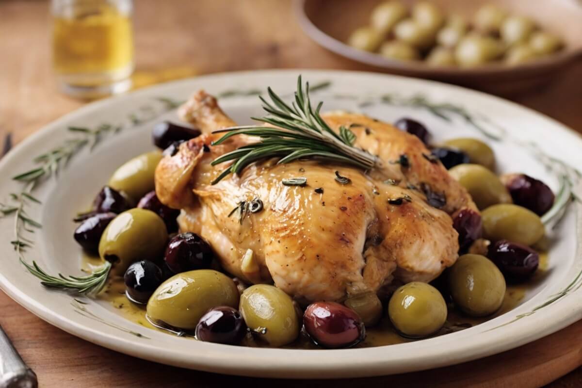 Chicken with olives and rosemary