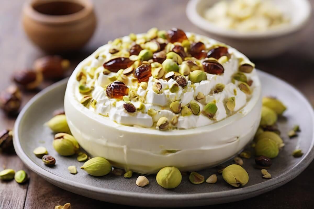 Ricotta cheese with honey and pistachios