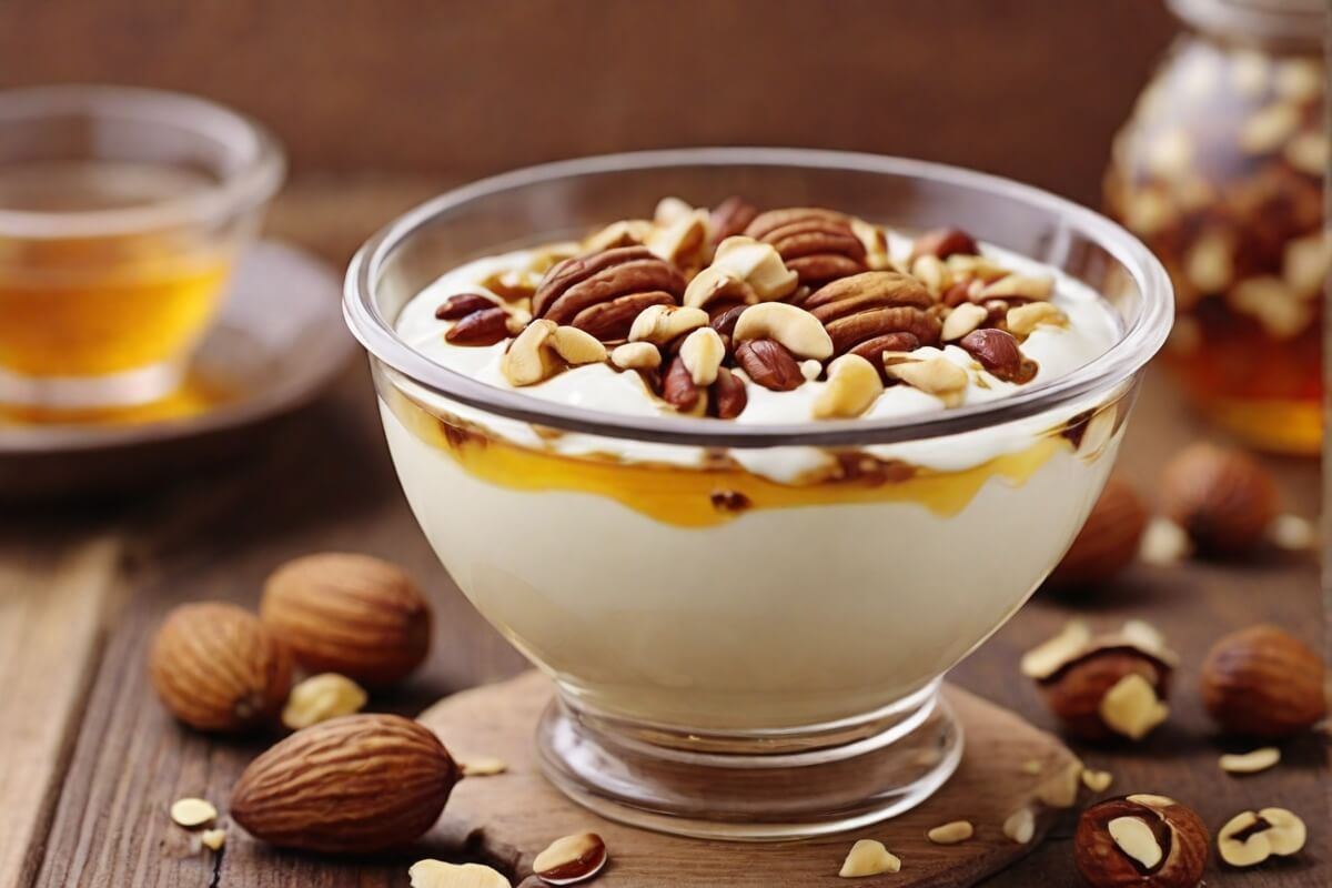 Yogurt with honey and nuts